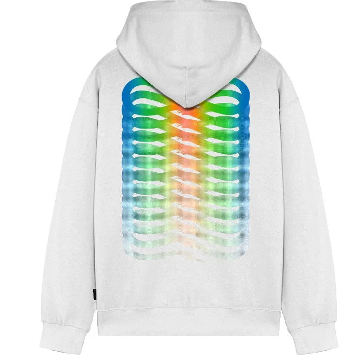 Propaganda Hoodie Rips Neon (White)