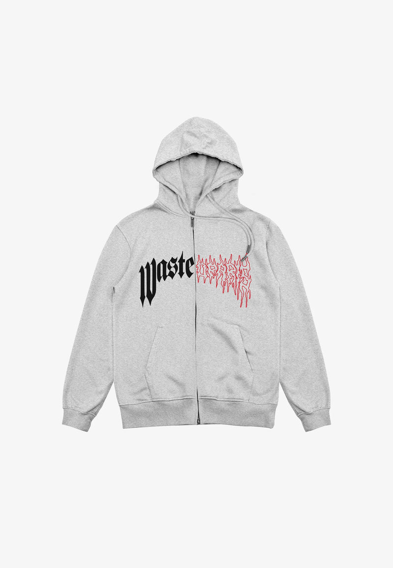 WASTED HOODIE ZIP DARK PITCHER